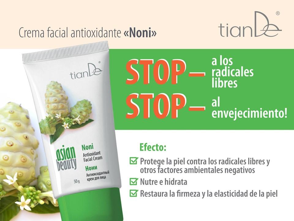 14905 TianDe, Crema Facial Antioxidante «Noni», 50g, Efectos antioxidantes y estimulante de resistencia