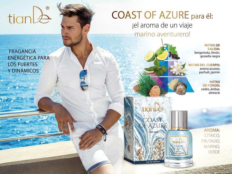 70148 Eau de parfum para hombre Coast of Azure, tianDe, Una refrescante brisa de libertad