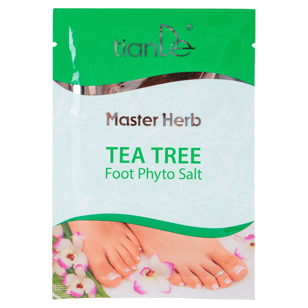 sal de baño para pies con arbol de te