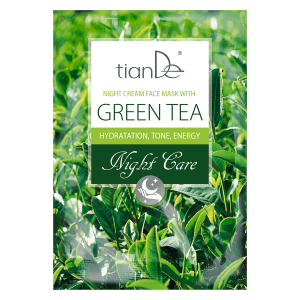 Mascarilla facial de noche con té verde Prevención de los signos de envejecimiento cutáneo