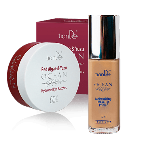 Compra parches de hidrogel para ojos de algas rojas y yuzu y llévate GRATIS una prebase de maquillaje hidratante.