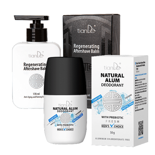 Compra el Bálsamo Regenerador para Después del Afeitado y llévate GRATIS el Desodorante Natural de Alumbre con Prebiótico "Men's Choice"