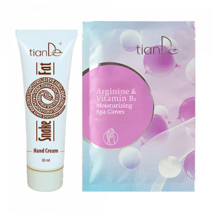 Compra la Crema de Manos con Grasa de Serpiente y recibe GRATIS los Guantes Hidratantes de Spa con Arginina y Vitamina B3