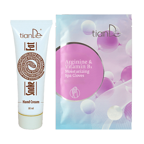 Compra la Crema de Manos con Grasa de Serpiente y recibe GRATIS los Guantes Hidratantes de Spa con Arginina y Vitamina B3